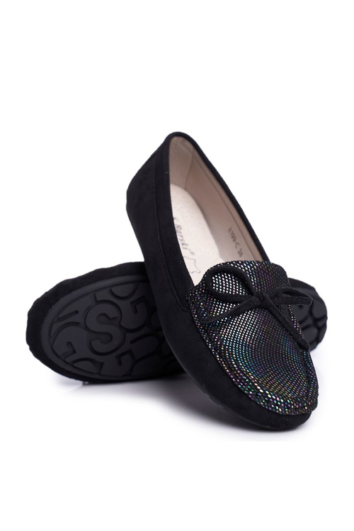 Women's Suede Moccasins S.Barski A199 Black