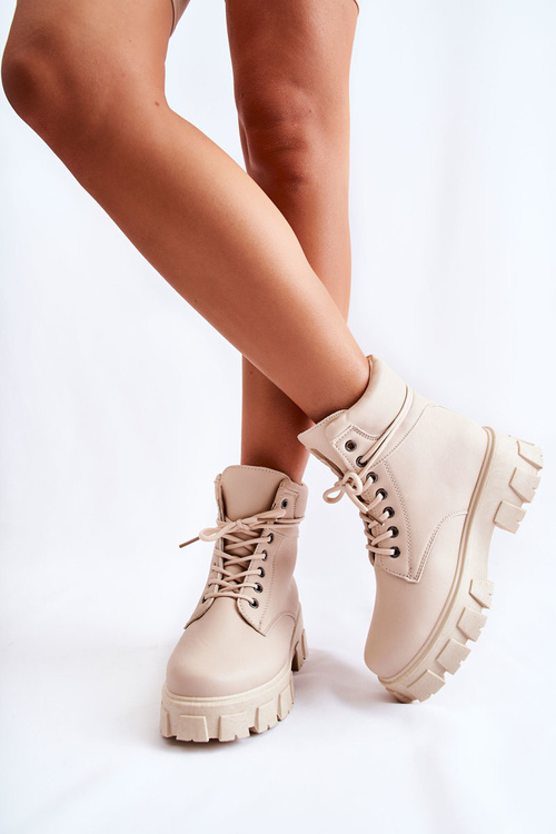 Women's Boots Warm Trappers Light Beige Flavin