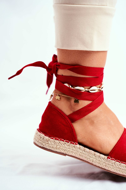 Women’s Espadrilles Laced Red Bonjour