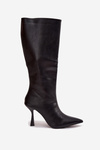 Women's Knee-High Heeled Boots Black Vionette