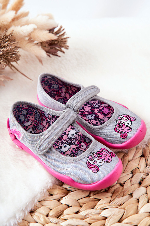 Flip-flops Ballerinas Befado Unicorns 114X464 Grey and pink