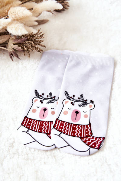 Feet Socks Teddy Bear Light Grey