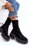 Black low ankle boots with flat heel Divella