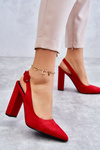 High Heels Pointed Toe Pumps Red Alanza