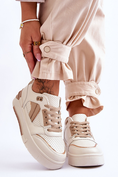 Women's Leather Sport Shoes Beige Nancey