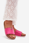 Ladies sandals on cork platform with decorative detail fuchsia Vessira