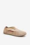 Women's Espadrilles with Elastic Straps Faux Suede Beige Phaedrana