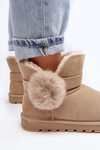 Beige Suede Snow Boots with Cutouts for Women Eraclio