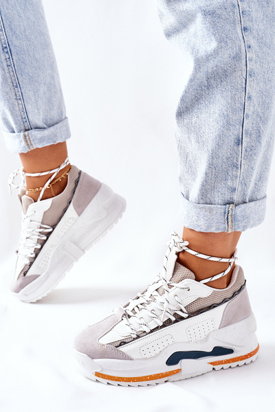 Damskie Sportowe Buty Sneakersy Białe Aland