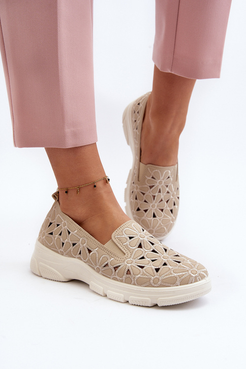 Beige Women's Cut-out Shoes Emilei