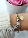 Women's Wire Bracelet Rose Gold Clovers Pendants Charms