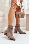 Women's Eco Suede Heeled Boots With Pointed Toes Brown Terivannes