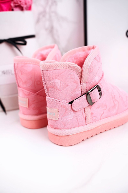 Children's Snow Boots With Fur Pink Kawai
