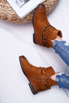 Damskie Botki Zamszowe Ukryty Koturn Camel Mirley