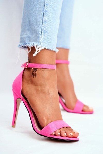 High Heel Suede Sandals Fuchsia Liberty