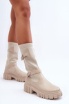 Women's Socks with Boot Beige Abroze