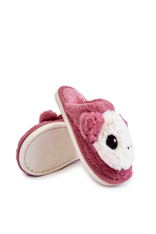 Papcie Dziecięce Futrzane Wsuwane Różowe Alize