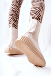 High-top Platform Boots Beige Sereia