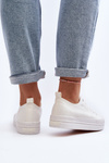 Women's White Fabric Sneakers Staneva