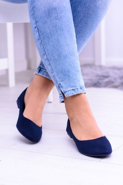 Navy Blue Women's Bueno Suede Ballerinas
