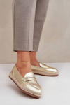Espadryle Damskie Płaska Podeszwa Jutowa Plecionka Złote Shilova
