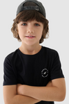Smooth Cotton Boys T-shirt Regular 4FJWAW24TTSHM1859-20S Black
