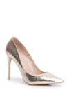 Lu Boo Women's Stilettos Snake Leather Gold BC-791