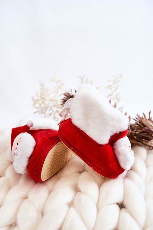 Papcie Dziecięce Ocieplane Mikołaj Czerwone