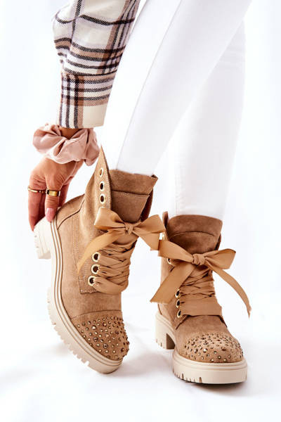 Suede Worker Boots Tiered Lewski Shoes 3069 Sand
