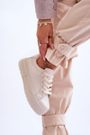 Comfortable Women's Sport Shoes On The Platform Beige Devan