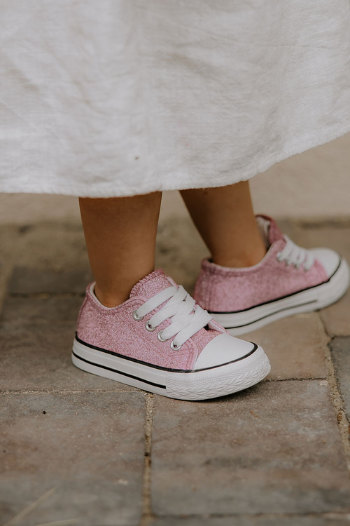 Children's Sneakers Tied Pink Wella