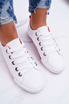 Women's Sneakers White Red Stripe Nigrid2