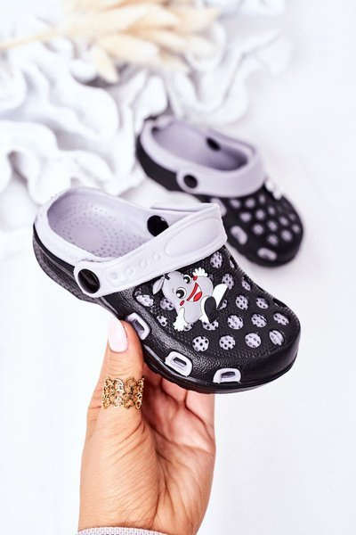 Children's Foam Slippers Crocs Black-Grey Jupiter