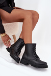 Leather Ankle Boots Workers Insulated With Zipper Black Elosie