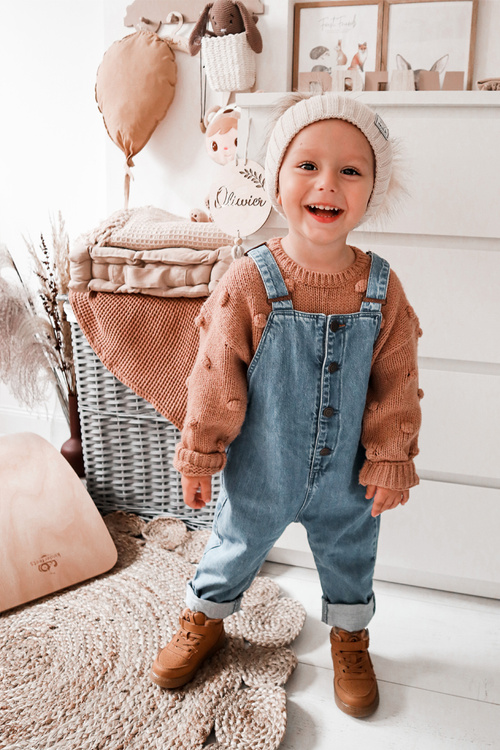 Children's Insulated High Sneakers Camel Clafi