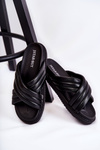 Classic Women's Leather Slippers Black Daron