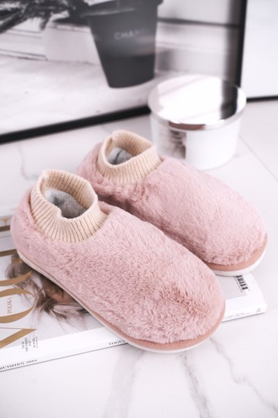 Women's Slippers With Fur And Sock Pink Yeti