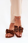 Flat Women's Slippers With Bow Leopard Brown Tobin