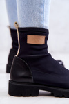 Botki Wsuwane Skarpetkowe Nicole Czarne 2705