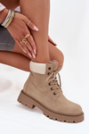 Women's Lace-up Boots Beige Norena
