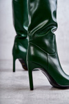 Leather Boots On A Stiletto Green Rissa