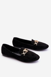 Suede Moccasins With Decorative Element Black Reed