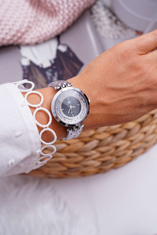 Women's Watch Michael John Silver Black Dial Curiosity