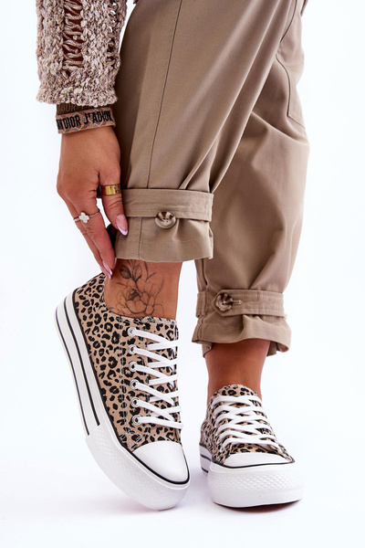 Women's Sneakers On A Chunky Platform Beige and Black Ember