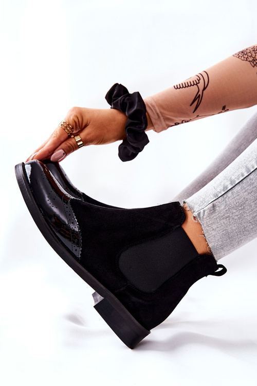 Leather Slip-on Boots Laura Messi Black 2096