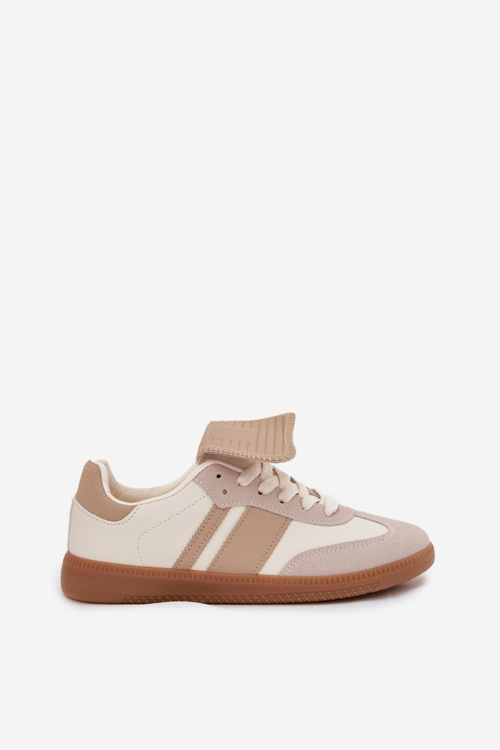 Low Women's Sneakers With Turned Tongue Beige Ardira