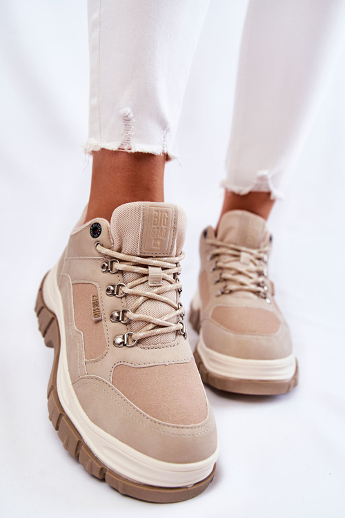 Women's Trekking Shoes Memory Foam Big Star KK274363 Beige