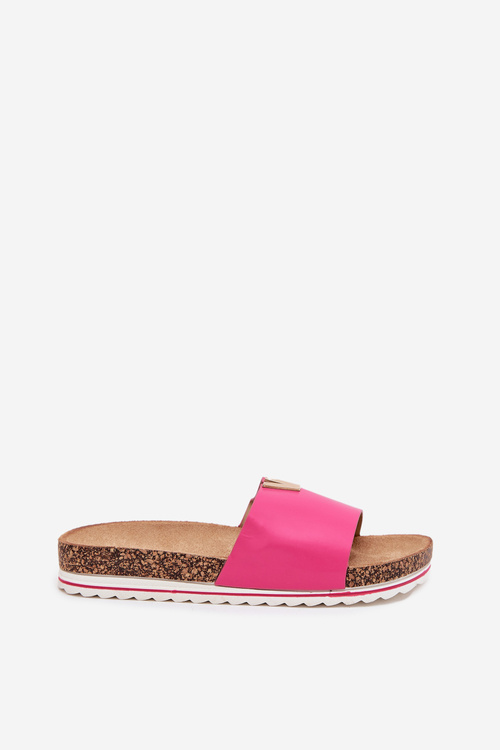 Ladies sandals on cork platform with decorative detail fuchsia Vessira