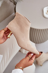 Women's Stiletto Heeled Eco Suede Beige Boots Terlena