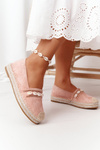 Espadrilles On A Platform With Shells Pink Seashell